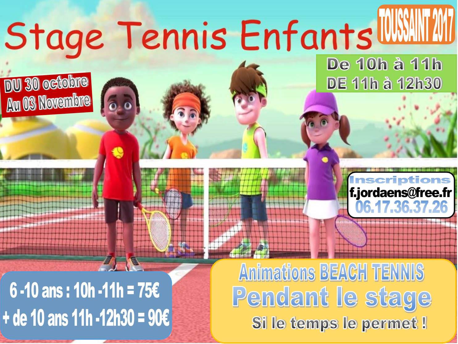 Stages Tennis Animation Beachtennis La Toussaint 2017